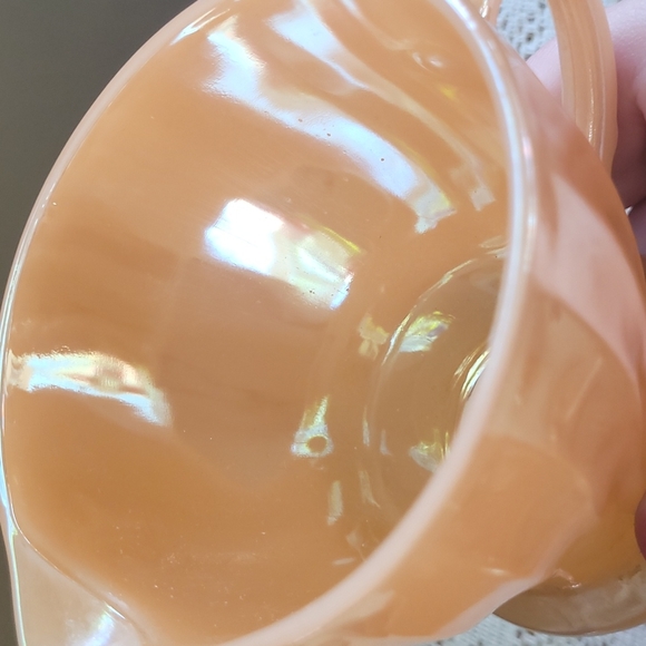 Fire King Peach Lustre Sugar Bowl & Creamer - Picture 8 of 8